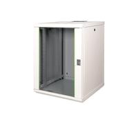 DIGITUS Armario de Red, Rack de 19 Pulgadas, 16U, Montaje en la Pared, Profundidad 600 mm, Capacidad de Carga 100 kg, Serie Unique, Gris