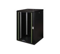 DIGITUS Armario de Red, Rack de 19 Pulgadas, 20U, Montaje en la Pared, Profundidad 600 mm, Capacidad de Carga 100 kg, Serie Unique, Negro