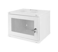 DIGITUS Armario de red, rack de 19 pulgadas 7 U, Sin montar, Montaje en pared, 400 mm de profundidad, Carga 60 kg, Puerta perforada, Gris