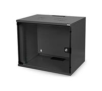 7U wall mounting cabinet, SOHO, unmounted 370x540x400 mm, full glass front door, black (RAL 9005)