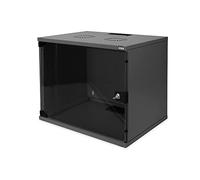 9U wall mounting cabinet, SOHO, unmounted 460x540x400 mm, full glass front door, black (RAL 9005)
