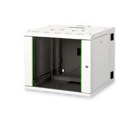 DIGITUS Armario de Red, Rack de 19 Pulgadas, 9U, Montaje en la Pared, Giratoria, Capacidad de Carga 100 kg, Serie Unique, Gris