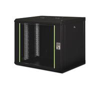 9U wall mounting cabinet, Unique 509x600x450 mm, color black (RAL 9005)