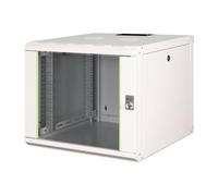 DIGITUS Armario de Red, Rack de 19 Pulgadas, 9U, Montaje en la Pared, Profundidad 600 mm, Capacidad de Carga 100 kg, Serie Unique, Gris