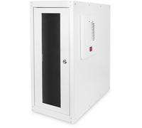 Digitus Armario Rack para PC, Caja de Computadora con Puerta de Cristal, Acero, Gris RAL 7035, Incluye Ventilador y Ruedas, IP54