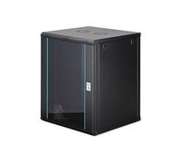 DIGITUS Armario Rack - Rack de 19" 16 U - Sin Montar - Montaje en Pared - Profundidad: 600 mm - Profundidad útil: 470 mm - Capacidad de Carga: 60 kg - Puerta de Cristal - Serie Dynamic-N - Negro