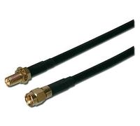 DIGITUS ASSMANN Electronic CFD200 3m - Cable coaxial (3 m, RP SMA, RP SMA, Male Connector/Female Connector, Oro, Negro)