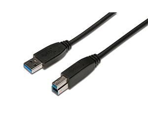 DIGITUS ASSMANN Electronic USB 3.0, USB A - USB B, 1.8 m - Cable USB (USB A - USB B, 1.8 m, 1,8 m, USB A, USB B, 3.0 (3.1 Gen 1), Male Connector/Male Connector, Negro)