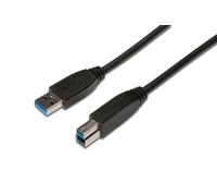 Digitus ASSMANN Electronic USB 3.0, USB A - USB B, 3 m - Cable USB (USB A - USB B, 3 m, 3 m, USB A, USB B, 3.0 (3.1 Gen 1), Male Connector/Male Connector, Negro)