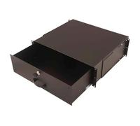 DIGITUS Bandeja para Documentos y Bandeja para Teclado, 19 Pulgadas, 3U, Profundidad de Instalación Variable, para Armarios de Red y Bastidores de Servidores, Bloqueable, Negro