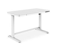 Electric height-adjustable Desk, 120x60x12cm top 50kg load, USB-charging ports, white