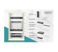 Digitus Bastidor de Red Rack 12U de Pared Cerrado 592mm Altura, con Puerta de Vidrio, Rieles y Bloqueo, Color Gris, 312x300mm (Ancho x Profundidad)