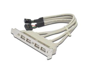 Digitus Bracket Conexión USB (2x10Pin a 4xAH) a Placa Base Gris
