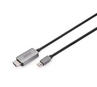 DIGITUS Cable adaptador 8K Mini DisplayPort a HDMI - Displayport 1.4 - HDMI 2.1-8K/60Hz - Plug&Play - contactos chapados en oro - 1m - negro