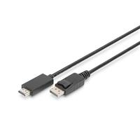 ASSMANN Electronic AK-340303-010-S adaptador de cable de vídeo 1 m HDMI tipo A (Estándar) DisplayPort Negro