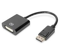 DIGITUS Cable Adaptador DisplayPort Activo - DP a DVI (24+5) - Displayport 1.1a - Full HD 1080/60Hz - 0,15m - Negro