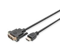 DIGITUS Cable Adaptador HDMI Premium - Tipo-A a DVI-D (18+1) - Full HD - 2 m - Compatible con PC, monitor, proyector