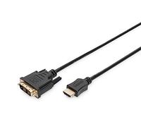 DIGITUS Cable adaptador HDMI - 2 m - HDMI tipo A (Estándar) - DVI-D - Níquel - 1920 x 1080 Pixeles - Cobre