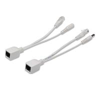 DIGITUS Cable adaptador PoE pasivo - Fast Ethernet - Cable inyector y divisor - Conector DC 5,5 mm y conector hembra