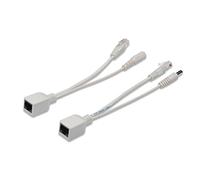 Cable adaptador PoE pasivo DIGITUS - Fast Ethernet - cable de inyector y cable divisor - enchufe y zócalo DC de 5,5 mm