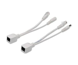 DIGITUS Cable adaptador PoE pasivo - Fast Ethernet - Cable inyector y divisor - Conector DC 5,5 mm y conector hembra