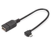 DIGITUS Cable adaptador USB 2.0 - 0,15 m - USB Micro B (m) a USB A (f) - 480 Mbps - Adaptador USB - Negro