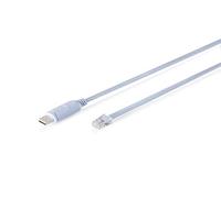 DIGITUS Cable adaptador USB 2.0 a RJ45 para consola - USB-A, RJ45 - 1,8 m | Chipset FTDI - Velocidad de transmisión de 75 a 128 000 bps - Retención del puerto COM - Cable serie - Azul