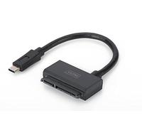 DIGITUS Cable Adaptador USB 3.1 Tipo C (Gen 1) a SATA 3 para SSD/HDD de 2,5", hasta 6 Gbit/s, Capacidad de Almacenamiento de hasta 5 TB, Compatible con UASP, Plug&Play, Negro
