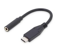 DIGITUS Cable adaptador USB 3.2 Gen1-0,2 m - USB C (m) a jack de 3,5 mm (f) - 5 Gbit/s - Adaptador USB - Negro