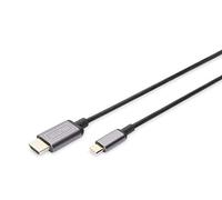 DIGITUS Cable adaptador USB 3.2 Gen1 - 1,8 m - USB C (m) a HDMI tipo A (m) - 5 Gbit/s - cable de monitor - Negro