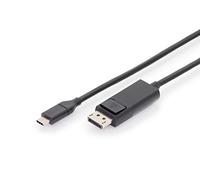 USB Type-C adapter cable, Type-C to DP M/M, 2.0m, 4K/60Hz, 32,4 GB, bl, gold