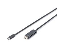 DIGITUS Cable adaptador USB 3.2 Gen2 - 2,0 m - USB C (m) a HDMI tipo A (m) - 10 Gbit/s - cable de monitor - Negro