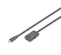 DIGITUS Cable alargador USB 3.2 Gen 1 activo - 5 m - USB-C macho a hembra - Cable USB repetidor con Plug & Play - Hasta 5 Gbit/s - Alimentación a través de USB - Negro
