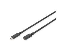 Digitus Cable Alargador USB-C a USB-C 0.7m Negro