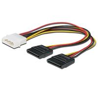 Digitus Cable de alimentación SATA Interno - Molex Macho de 4 Patillas a 2X SATA Hembra de 15 Patillas - Cable en Y - 0,2 m - Adecuado para SSD, Discos Duros o Unidades ópticas