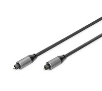 DIGITUS cable de audio óptico - Toslink a Toslink - SPDIF - fibra óptica - 3 m - negro - para sistemas estéreo, cine en casa, barra de sonido, ordenador, PS4, Xbox