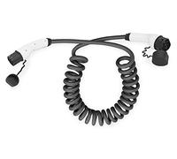 DIGITUS DK-3P32-S-075 Cable espiral de carga para vehículos eléctricos EV, Tipo 2-Tipo 2, trifásico 400V, 32A, 22kW, 7,5m