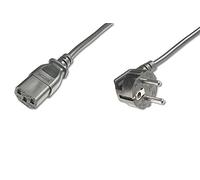 DIGITUS Cable de conexión a la red eléctrica, 0.75 m, CEE 7/7 (Tipo-F) 90° a C13, enchufe, enchufe, H05VV-F3G, 0.75 mm²