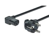 DIGITUS Cable de conexión a la red eléctrica, 1.8 m, CEE 7/7 (Tipo-F) 90° a C13 90°, enchufe, enchufe, H05VV-F3G, 0.75 mm²