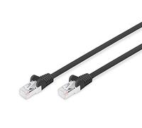 DIGITUS Cable de conexión, CAT6, RJ45 St/St, 10,0m, S-FTP, AWG 27/7, LSZH, Negro