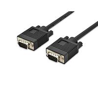 DIGITUS Cable de conexión de Monitor VGA - 1024x768p/60Hz - HD15 - Macho/Macho - 1,8m - 2X Filtro de ferrita - Negro