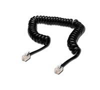 DIGITUS Cable de conexión del auricular telefónico de los UAE - RJ10-4 hilos - cable en espiral - 4 m de longitud - negro