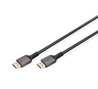 DIGITUS Cable de conexión Displayport - Displayport 1.4-8K/60hz - cable trenzado - contactos dorados - 3m - Compatible con monitor, tarjeta gráfica para juegos - negro