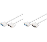 DIGITUS Cable de conexión en paralelo - D-Sub 25 a D-Sub 25 - Enchufe a enchufe - 10.0m - Cable de extensión - Beige (Paquete de 2)