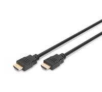 DIGITUS Cable de conexión HDMI de alta velocidad, tipo A - 5,0m - Ultra HD 4k/30Hz - compatible con TV/beamer/monitor - contactos chapados en oro - negro