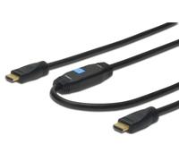 HDMI High Speed connection cable, type A, w/ amp. M/M, 40.0m, Full HD, gold, bl