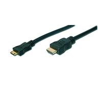 DIGITUS Cable de conexión HDMI de alta velocidad, Tipo C-A - 2,0m - Ultra HD 4k/30Hz - compatible con TV/beamer/monitor - contactos chapados en oro - negro