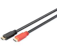 HDMI High Speed connection cable, type A, w/ amp. M/M, 10.0m, Ultra HD 24p, gold, bl