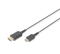 DIGITUS Cable de conexión HDMI High Speed HighFlex, Tipo-C-A - 2,0 m - Ultra HD 4k/30 Hz - compatible con TV/beamer/monitor - contactos chapados en oro - negro