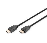 DIGITUS Cable de conexión HDMI Premium High Speed, tipo A - HDMI 2.0 - 2.0m - con canal Ethernet - Ultra HD 4k/60Hz - compatible con TV/beamer/monitor - contactos chapados en oro - negro